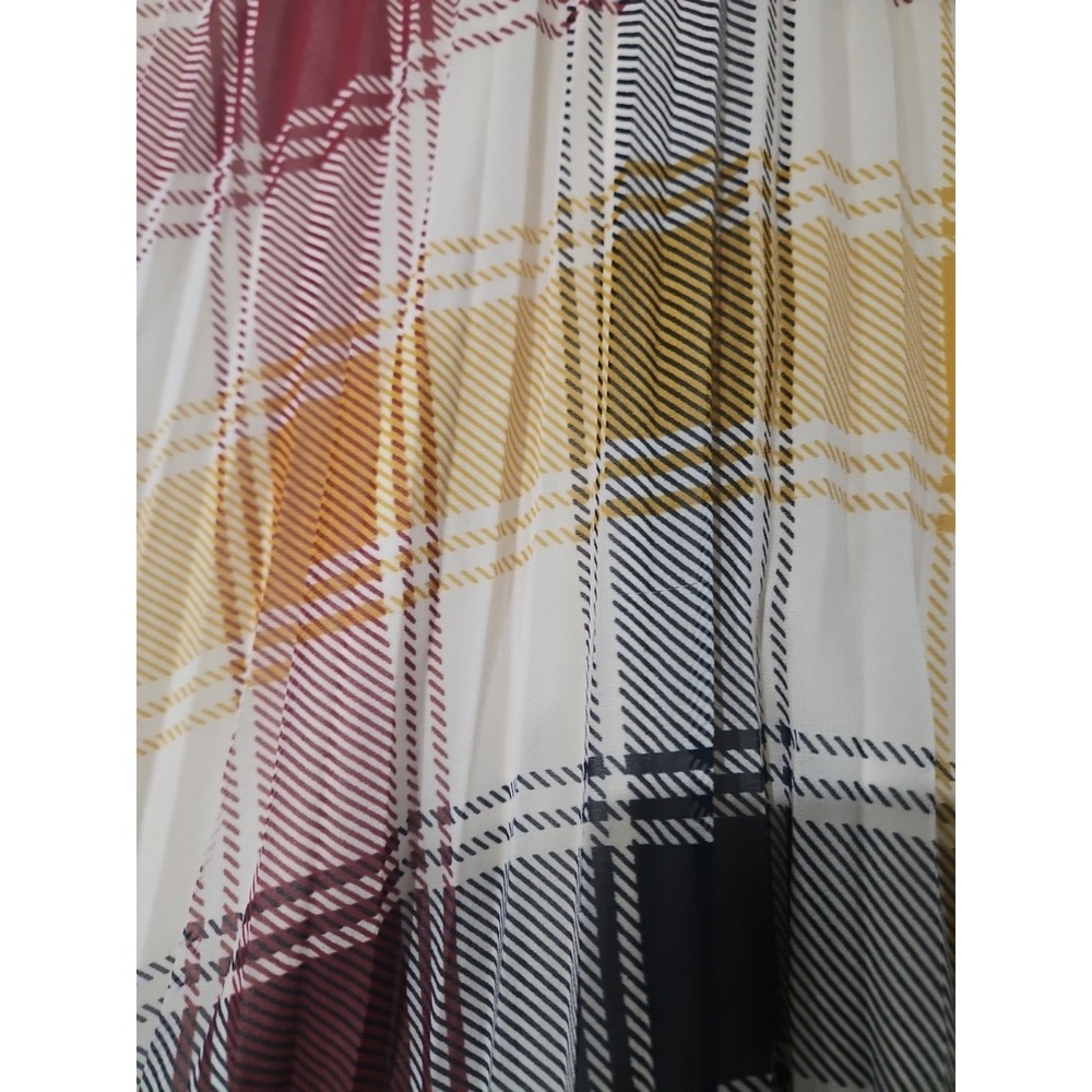 Ann Taylor Skirt 12 Plaid Accordion Pleat Midi Preppy Academia Elegant Timeless - Picture 4 of 14